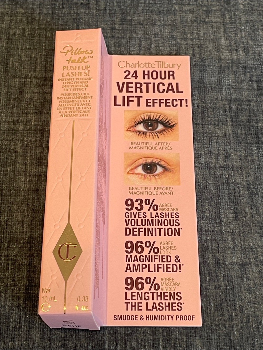 NIB Pillow Talk Push Up Lashes mascara by Charlotte Tilbury - shade: Super Black